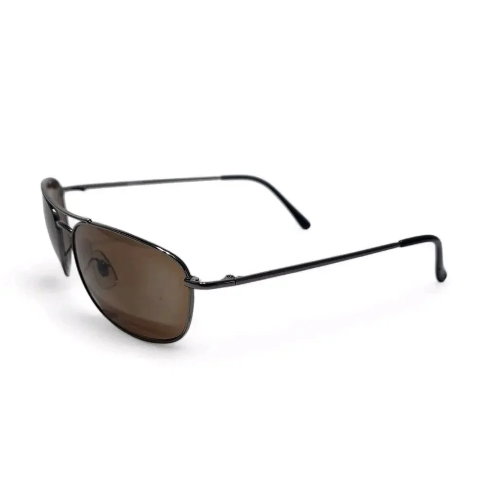 Zoom Sun Sport Metal Sunglasses 09077 Wrap Around Brown Aviators - Men's/Unisex